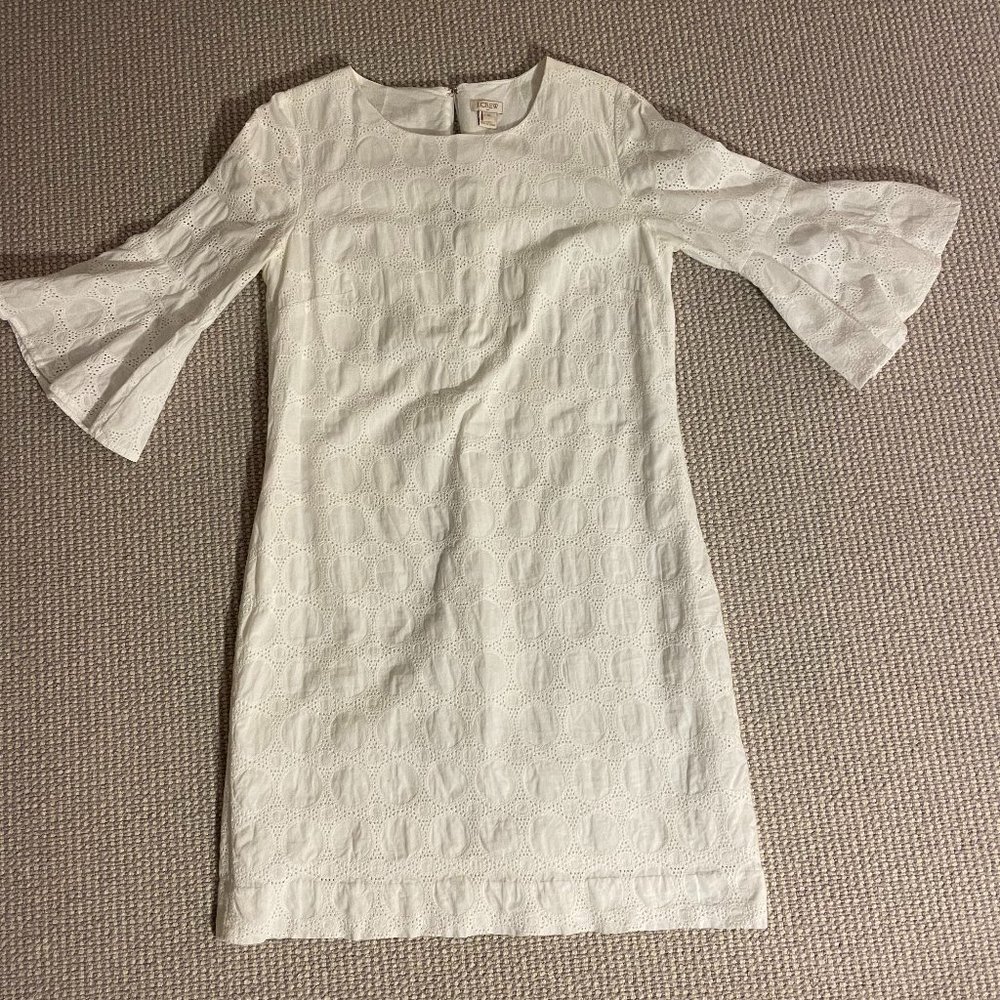 J. Crew White Cotton Dress